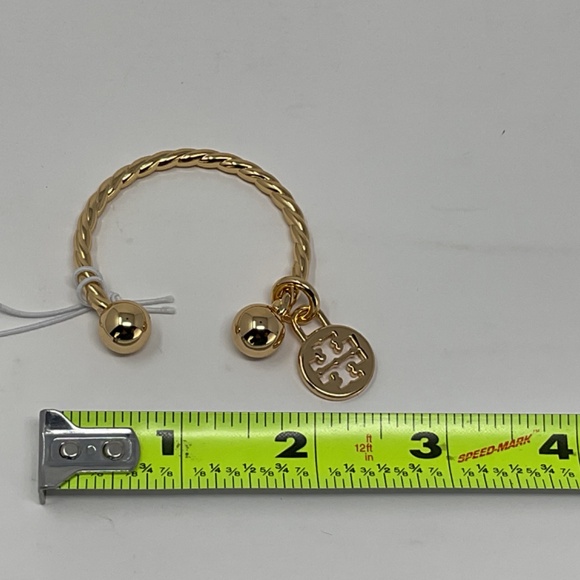 NWT Tory Burch Gold Tone Metal Rope Key Ring - Picture 3 of 8